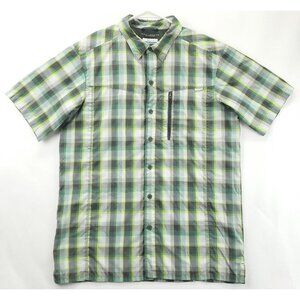 Columbia Omni-Shade Shirt Mens Medium Green Gray Vented Fishing Sun Protection